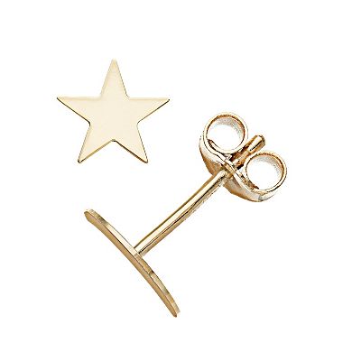 Au Naturale 14k Gold Moon & Star Mismatched Stud Earrings
