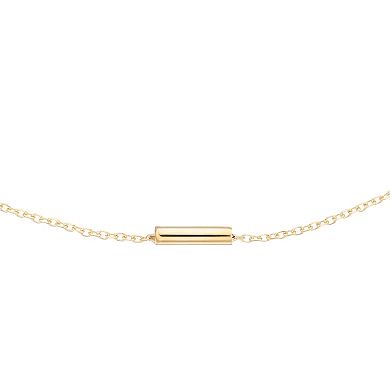 Au Naturale 14k Gold Adjustable Tube Station Anklet
