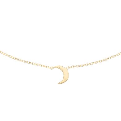 Au Naturale 14k Gold Crescent Moon Adjustable Anklet