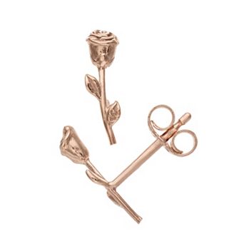 Au Naturale 14k Rose Gold Rosebud Earrings