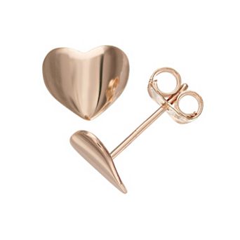 Au Naturale 14k Rose Gold Polished Heart Stud Earrings