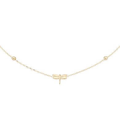 Au Naturale 14k Gold Dragonfly Adjustable Anklet