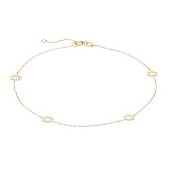 Au Naturale 14k Gold Adjustable Sun Station Anklet