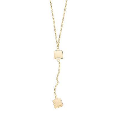 Au Naturale 14k Gold Squares Station Drop Necklace
