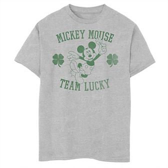 Disney's Mickey Mouse Boys 8-20 St. Patty's Team Lucky Line Art Portrait Graphic Tee