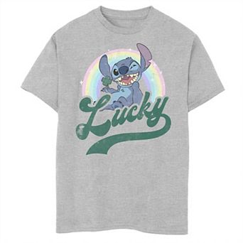 Disney's Lilo & Stitch Boys 8-20 St. Patty's Lucky Rainbow Portrait Graphic Tee