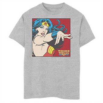 Boys 8-20 DC Comics Wonder Woman Retro Pop Art Portrait Graphic Tee