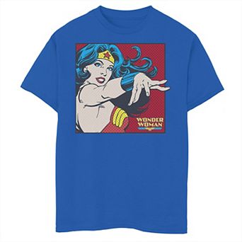 Boys 8-20 DC Comics Wonder Woman Retro Pop Art Portrait Graphic Tee