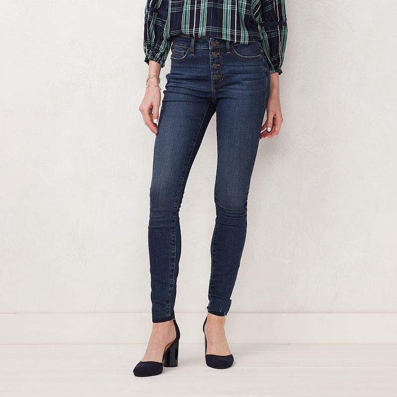 Womens LC Lauren Conrad Curvy High-Waist Skinny Jeans, Size: 0 T/Large, Da