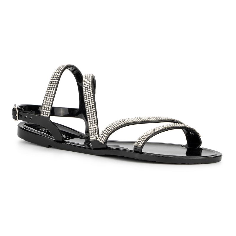 Olivia Miller Isola Womens Strappy Jelly Sandals, Size: 6, Black