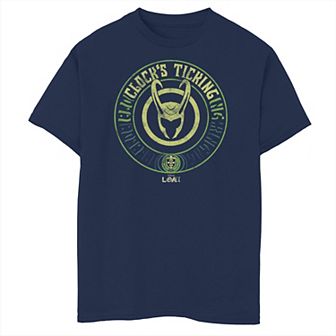 Boys 8-20 Marvel Studios Loki Clock's Ticking Helmet Badge Graphic Tee