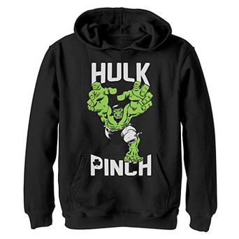 Boys 8-20 Marvel St. Patty's Hulk Pinch Action Pose Graphic Fleece Hoodie