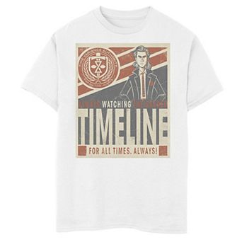 Boys 8-20 Marvel Studios Always Watching The Sacred Timeline Propaganda Poster Graphic Tee