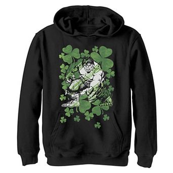 Boys 8-20 Marvel Hulk Shamrocks St. Patrick's Vintage Graphic Fleece Hoodie