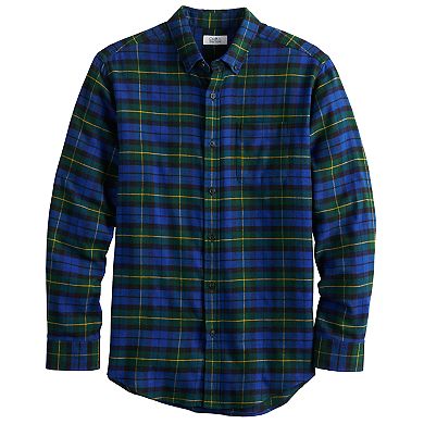 Men's Croft & Barrow® Slim-Fit & Regular-Fit Plaid Woven Flannel Button-Down Shirt