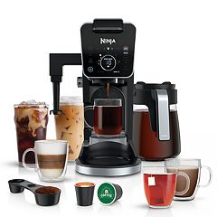 Famiworths Iced Coffee Maker with Milk Frother, Hot and Cold Single Serve  Coffee Maker for K Cup Pod and Ground, Compact Coffee Machine 2 in 1 with