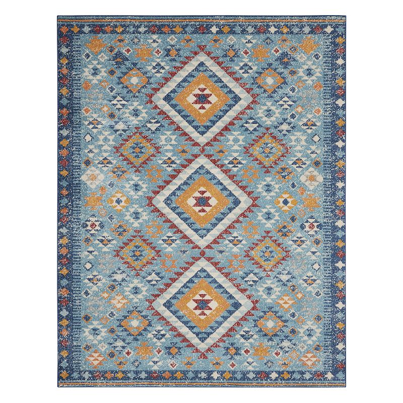 Nourison Passion Folklore Area Rug, Blue, 8X10 Ft