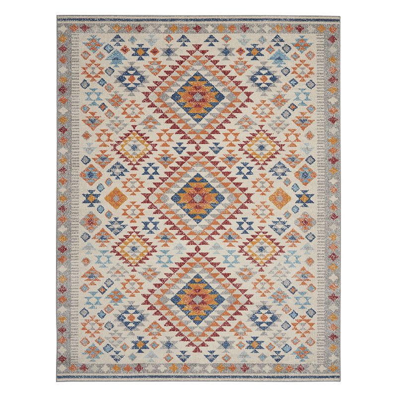 Nourison Passion Folklore Area Rug, White, 5X7 Ft