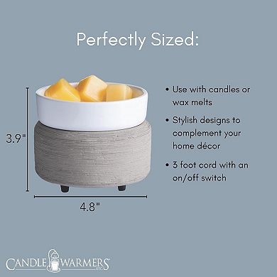 Candle Warmers Etc. Gray Texture 2-in-1 Warmer