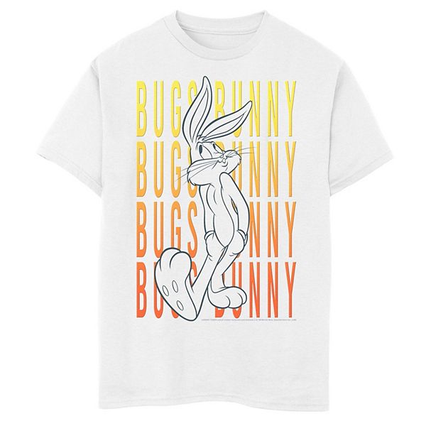 Boys 8-20 Looney Tunes Bugs Bunny Text Stack Portrait Graphic Tee