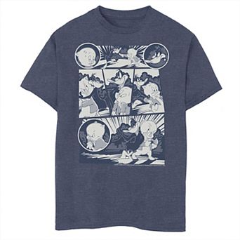 Boys 6-20 Looney Tunes Daffy And Porky Panels Graphic Tee