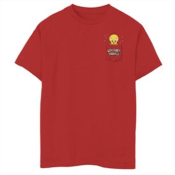 Boys 8-20 Looney Tunes Tweety Bird Faux Pocket Graphic Tee