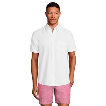 Big & Tall Lands' End Traditional-Fit Button-Down Seersucker Shirt