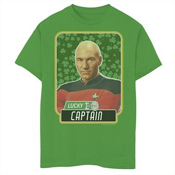 Boys 8-20 Star Trek Next Generation St. Patty's Captain Graphic Tee
