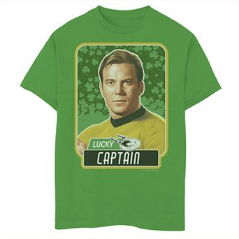 Boys 8-20 Star Trek Next Generation St. Patty's Captain Graphic Tee