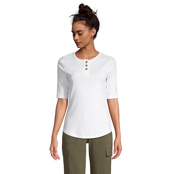 Women's Lands' End ElbowSleeve Henley Top