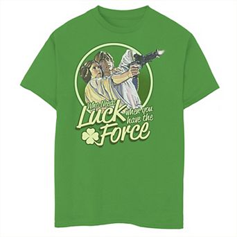 Boys 8-20 Star Wars Who Needs Luck St. Patrick's Retro Graphic Tee