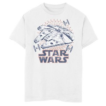 Boys 8-20 Star Wars Falcon Logo 4th Of July Fireworks Graphic Tee