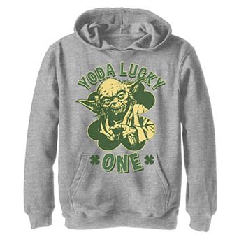 Boys 8-20 Star Wars Yoda Lucky One Retro St Patrick's Day Graphic Fleece Hoodie