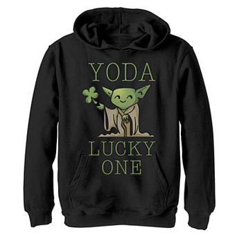 Boys 8-20 Star Wars Yoda Lucky Cute Cartoon St Patrick's Graphic Fleece Hoodie