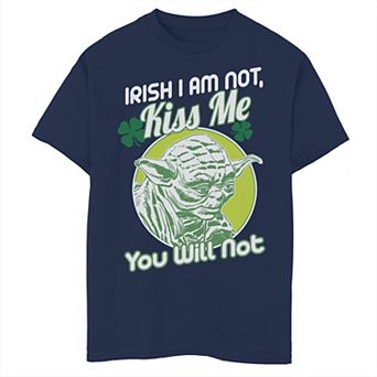 Boys 8-20 Star Wars Yoda Irish I Am Not, Kiss Me You Will Not Graphic Tee