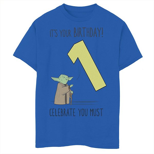 Boys 8-20 Star Wars First Birthday Yoda Graphic Tee