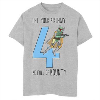 Boys 8-20 Star Wars Boba Flying Fourth Birthday Graphic Tee