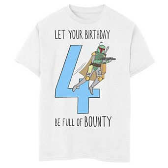 Boys 8-20 Star Wars Boba Flying Fourth Birthday Graphic Tee