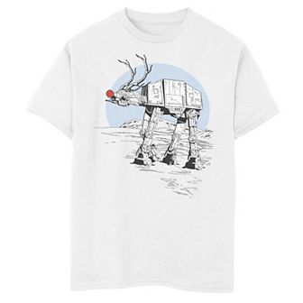 Boys 8-20 Star Wars Rudolph ATAT Walker Christmas Graphic Tee