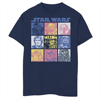 Boys 8-20 Star Wars Pastel Panel Group Shot Poster Graphic Tee