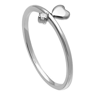 PRIMROSE Sterling Silver Heart & Cubic Zirconia Accent Ring