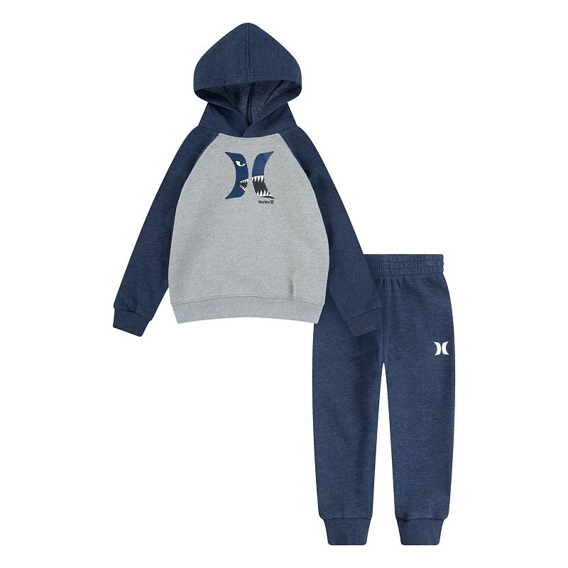 size 12 months Baby Boy Hurley Shark Bait Pullover Hoodie & Pants Set, Infant Boy's, Size: 12 Months, White