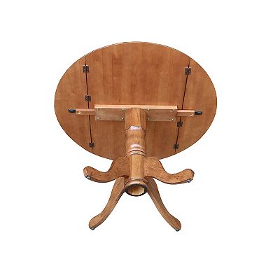 International Concepts 42-in. Round Drop-Leaf Pedestal Table