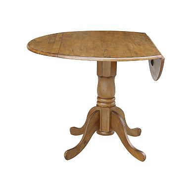 International Concepts 42-in. Round Drop-Leaf Pedestal Table