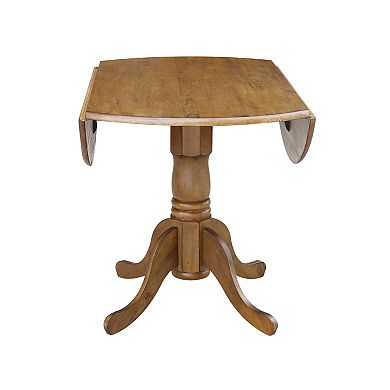 International Concepts 42-in. Round Drop-Leaf Pedestal Table