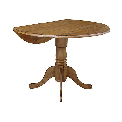 International Concepts 42-in. Round Drop-Leaf Pedestal Table