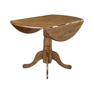 International Concepts 42-in. Round Drop-Leaf Pedestal Table