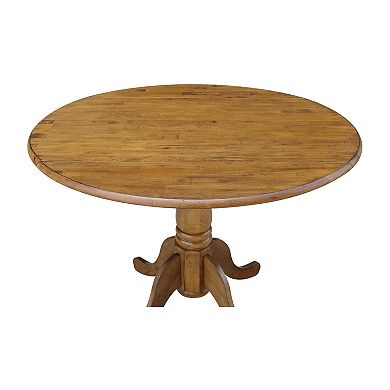 International Concepts 42-in. Round Drop-Leaf Pedestal Table