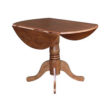 International Concepts 42-in. Round Drop-Leaf Pedestal Table