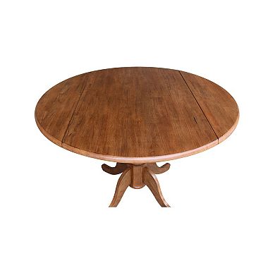 International Concepts 42-in. Round Drop-Leaf Pedestal Table